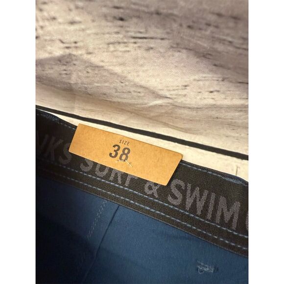 Men's Cargo Shorts Size 38 Blue Quick-Dry Elastic Waist Summer Casual - Picture 5 of 8